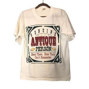 Vintage 1993 Antique Person Funny Graphic T-Shirt Mens L Single Stitch Made in U